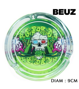 BEUZ - Cendrier rond en verre Skeleton