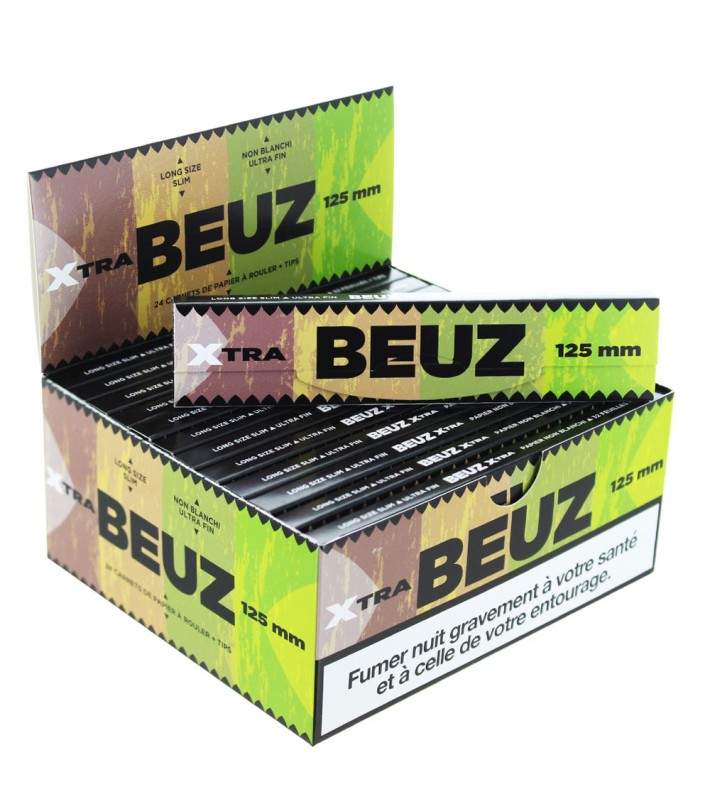 BEUZ - Boite de 24 carnets de Feuille Slim Long 125mm Beuz © Xtra Brown + Tips